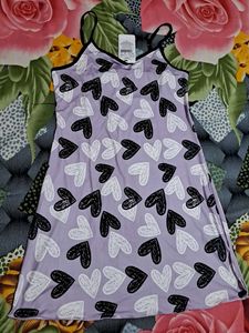 shein spaghetti strap contrast trim heart Print