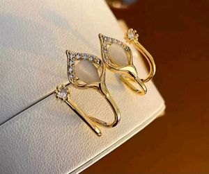 Elegant Leaf Design earings with Stones