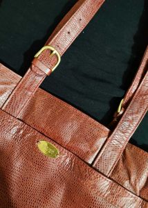 Stylish Brown Textured Handbag