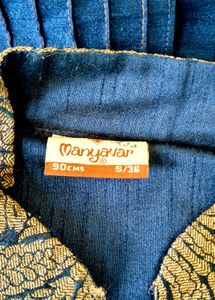 Elegant Manyavar brand navy blue Striped Kurta