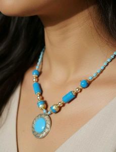 Turquoise & Silver Statement Necklace