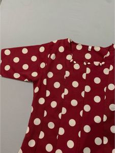 stylish red polka dot top for women