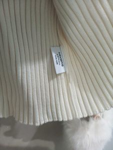 Cream Knit Cardigan with Fur Trim