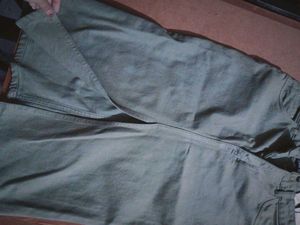 ZARA Women's Green Denim Midi Skirt