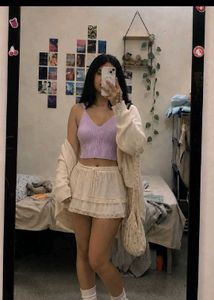 Lavender Crop Knit Top