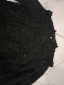 Sparkling Black Mesh Ruffle Top