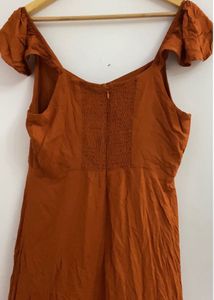 Rust Orange Midi Dress