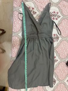 Elegant Grey V-Neck Mini Dress