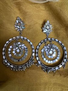 Mirror Work Hoop Earrings