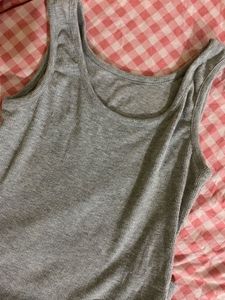 Grey Ribbed Tank Top