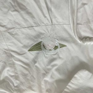 White Mandarin Collar Blouse