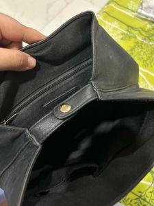 Chic Black Faux Leather Backpack