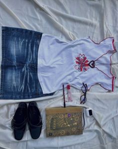 Cute White Top With Red Trim