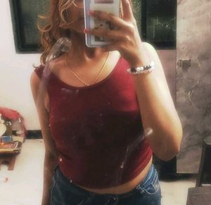Y2k maroon Backless Top