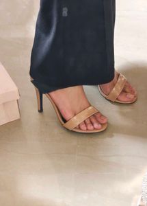 Nude & Black Stiletto Heels