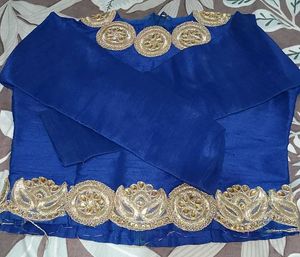 Royal Blue Embroidered Blouse
