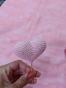 Crocheted Rose and Heart Decor