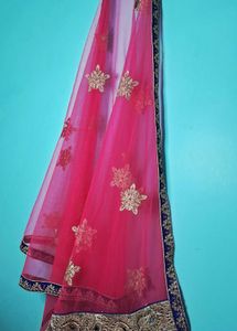Embroidered Teal &amp; Pink Lehenga Choli Set