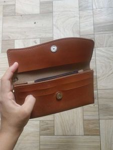 Cute Brown Wallet with Pom Po