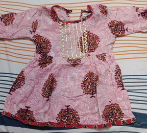 Pink Ethnic Kurta Set for kid girls