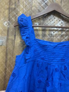 Mango Embroidered Ruffled Top(Brand new)