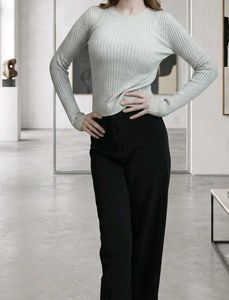 Ribbed Knit Long Sleeve Top