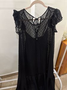 ANTHROPOLOGIE BLACK SHEER  LONG MAXI DRESS