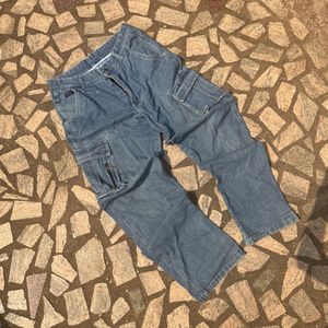Blue Cargo baggy pants