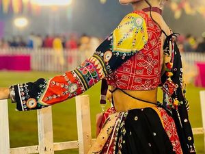 Navratri miror work chaniya choli
