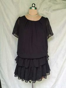 Chic Black Ruffled Mini Dress
