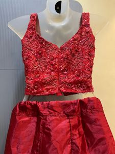 DIWALI SALE🚨Stunning Red Sequin hEmbellished Lehe