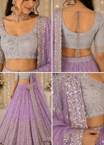 Stunning Lavender Sequined Lehenga Choli