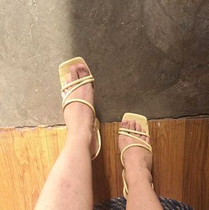 Stylish Cream Heeled Sandals