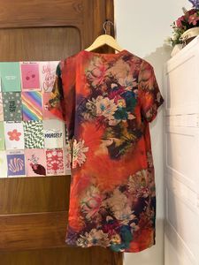 Vibrant Floral Print Short Dress