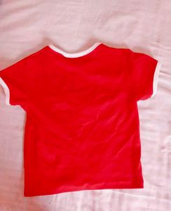 Red Racing Round Crop Tee