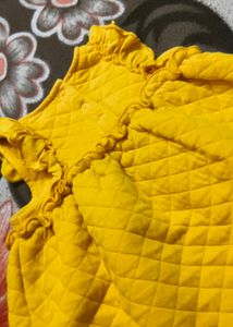 Mini Klub Yellow Cotton Quilted Baby Girl Dress