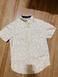 Men's Short Sleeve Leaf Print Shirt