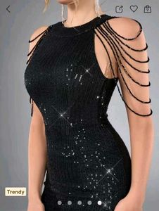 Sparkling Black Sequin Gown