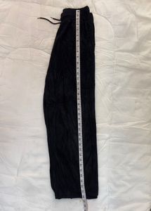 Crinkled Wide-Leg Pants with Drawstring