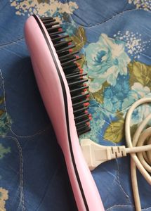 Pink Hair Straightener Brush