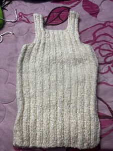 Cream Knit Sleeveless Top