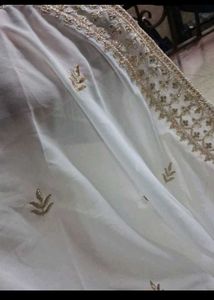 Elegant White Embellished Anarkali Suit