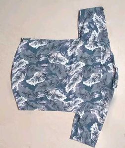 Men's Tropical Leaf Print Short Sleeve Shirt