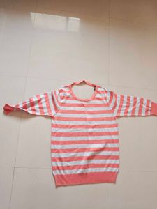 Striped 3/4 Sleeve Sweater