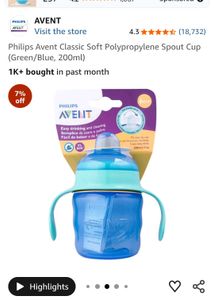 Philips Avent Blue Sippy Cup &amp; Food Feeder