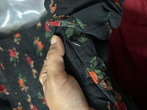 Black Floral Print Mini Dress