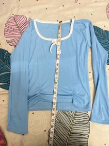 Cute Blue Long Sleeve Top