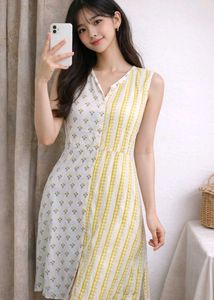 Chic Sleeveless Split Print Dress