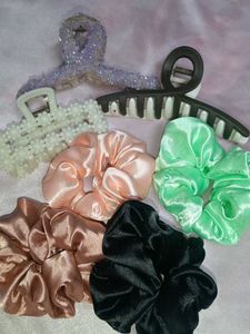 Soft Silk/Satin Scrunchie set of 2 at ₹130 only