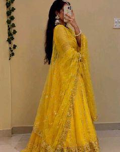 Vibrant Yellow Embellished Lehenga